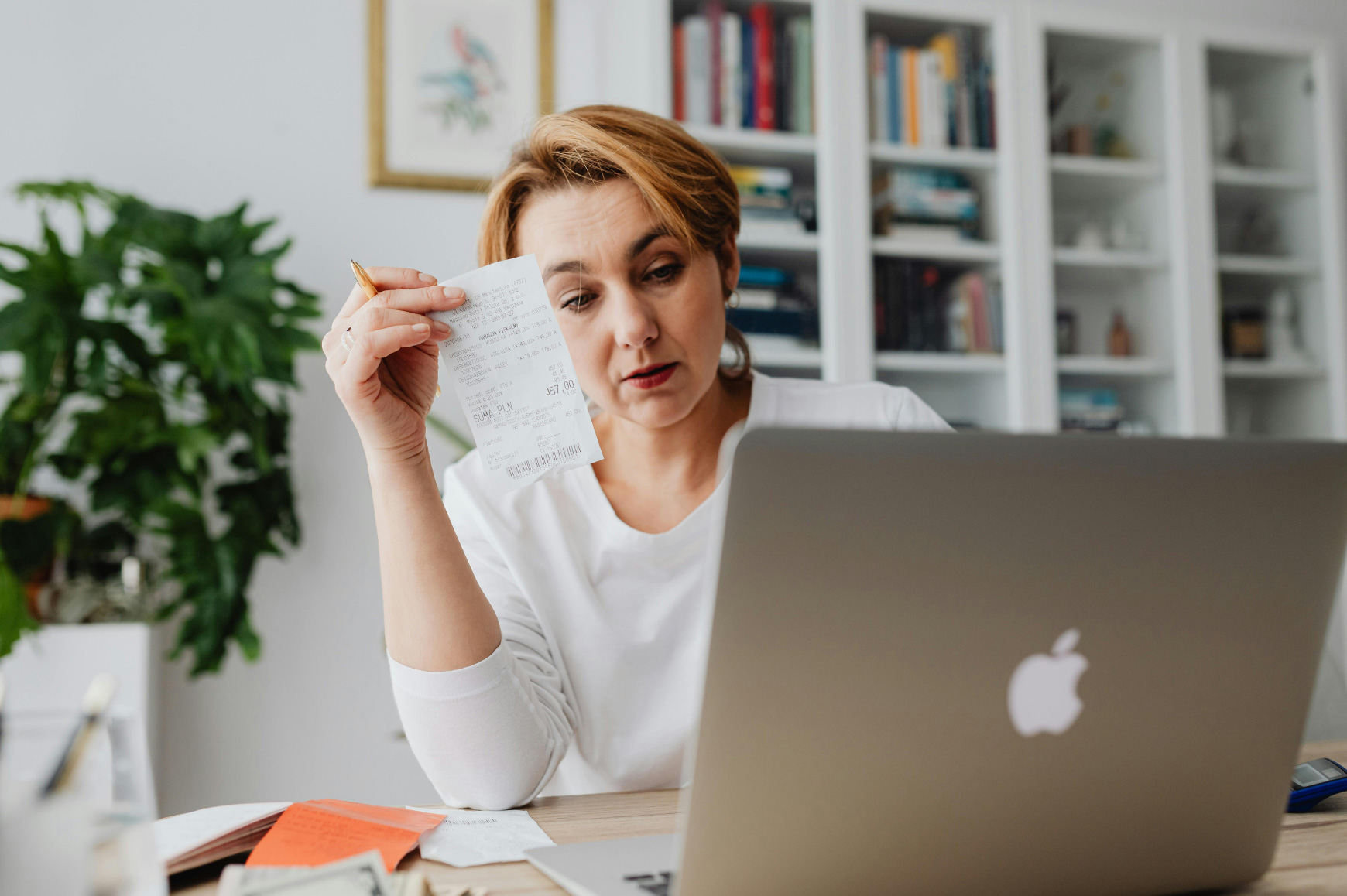 Woman using laptop